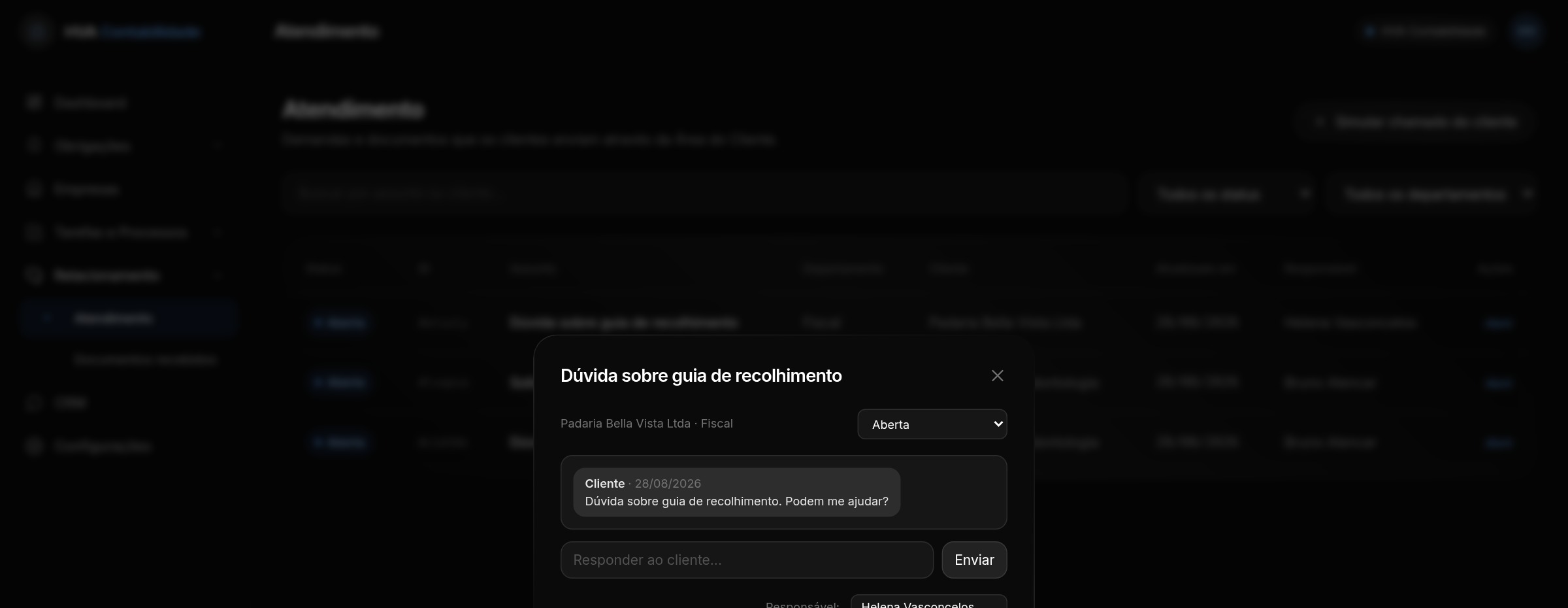 Conversa na Área do Cliente com a equipe da HVA Contabilidade